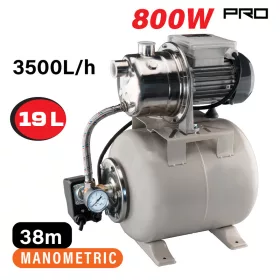   NAKAYAMA PRO INOX kerti házi vízmű 19 Literes tartállyal, 800W 3500L/óra (NP2105)