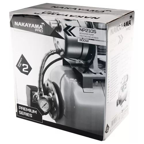 NAKAYAMA PRO INOX kerti házi vízmű 19 Literes tartállyal, 800W 3500L/óra (NP2105)