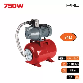   NAKAYAMA PRO Házi vízmű (hidrofor) 24 literes tartállyal, 750W (NP2108)