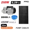 NAKAYAMA PRO Napelemes szivattyú készlet (24V, 210W, 0,28LE, 2m³/h vízhozam, 25m max. emelőmagasság, 1" kimenet) (NP2200)