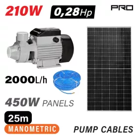  NAKAYAMA PRO Napelemes szivattyú készlet (24V, 210W, 0,28LE, 2m³/h vízhozam, 25m max. emelőmagasság, 1" kimenet) (NP2200)