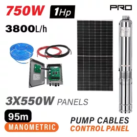   NAKAYAMA PRO Napelemes szivattyú (96V, 750W, 1.0LE, 3,8m³/h vízhozam, 95m max. emelőmagasság, 1,25" kimenet) (NP2230)