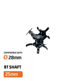   NAKAYAMA Talajmaró adapter fűkaszához 25 cm, 28 mm-es csőhöz, 9 bordás tengellyel, PB6210 / PB6310 / PB7230 (PB1000)