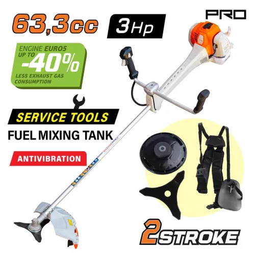 NAKAYAMA PRO benzines vibráció mentes fűkasza 63.3 cm3, 3LE (PB7700)