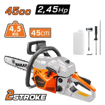   NAKAYAMA benzines láncfűrész 2,45 LE, 45 cm3, láncvezető 45cm (PC4600)