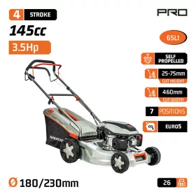   NAKAYAMA PRO Benzinmotoros fűnyíró (4LE, 145cm³), 46cm, 65L, 6 POZÍCIÓ 25-75 mm (PM4830)