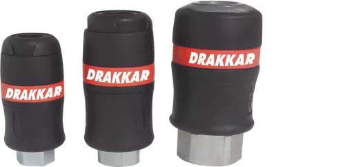 DRAKKAR nagy átfolyású, kettős biztonságú gyorscsatlakozó hüvely (01329)