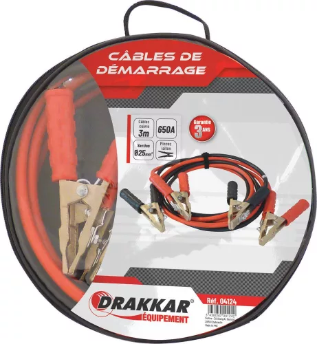 DRAKKAR réz indítókábel sárgaréz csipeszekkel (04124)