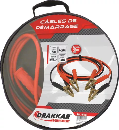DRAKKAR réz indítókábel sárgaréz csipeszekkel (04131)