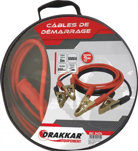 DRAKKAR réz indítókábel sárgaréz csipeszekkel (04134)