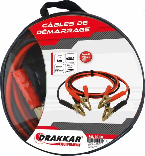 DRAKKAR CCA indítókábel sárgaréz csipeszekkel (04150)
