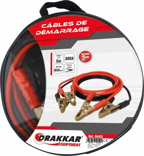 DRAKKAR CCA indítókábel sárgaréz csipeszekkel (04152)