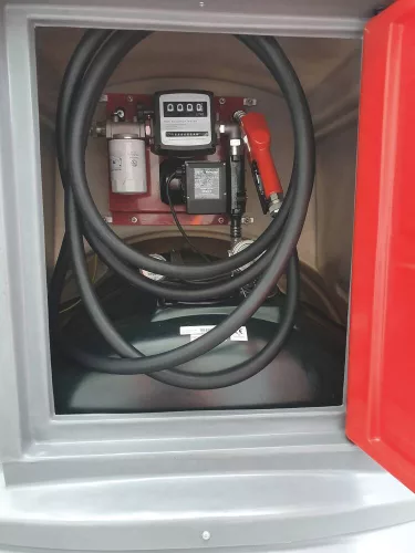 DRAKKAR duplafalú HDPE gázolaj-tárolótartály, szivattyúkészlettel, 2500 l, 230 V (08002)