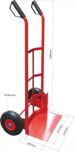 DRAKKAR ívelt vázas molnárkocsi felfújható kerekekkel, 300 kg (09116)