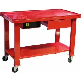   DRAKKAR mobil fém munkapad fiókokkal és olajgyűjtő tálcával, 1200 × 640 mm, 150 kg (09276)