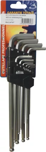 DRAKKAR extra hosszú imbuszkulcskészlet, 1,5–10 mm, 10 db (10707)