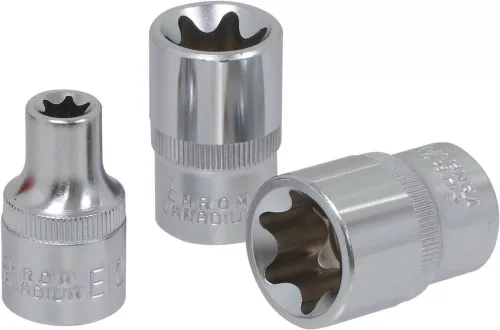 DRAKKAR Torx dugókulcskészlet, 1/2 col, E10–E24, 9 db (10759)