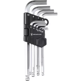   DRAKKAR hosszú imbuszkulcskészlet, 1,5–10 mm, 10 db (10763)