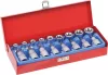 DRAKKAR Torx bitdugókulcskészlet, 1/2 col, T27–T70, E10–E24, 17 db (10772)