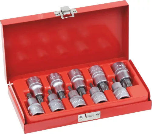 DRAKKAR Torx bitdugókulcskészlet, 1/2 col, T20–T70, 10 db (10774)