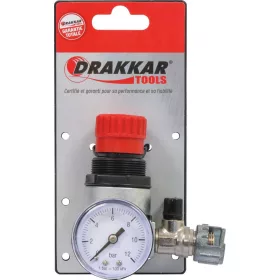 DRAKKAR nyomáscsökkentő nyomásmérővel, 1/4 col (11307)