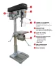 DRAKKAR oszlopos fúrógép megfordítható satuval, 400 V, 750 W, MK3, 1,76 m, 166 kg (13084)