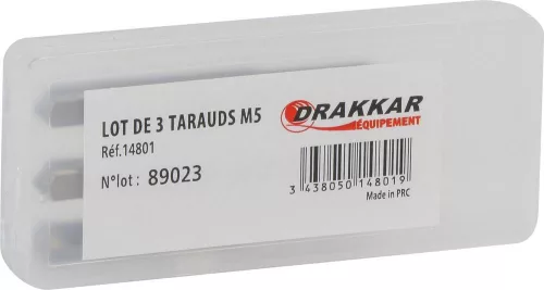 DRAKKAR háromlépcsős kézi menetfúrókészlet, M3–M20, 3 db (14801)