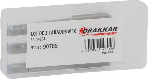 DRAKKAR háromlépcsős kézi menetfúrókészlet, M3–M20, 3 db (14804)