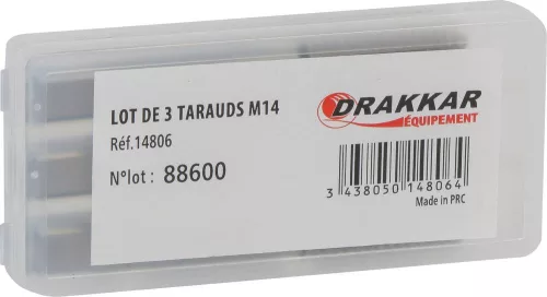 DRAKKAR háromlépcsős kézi menetfúrókészlet, M3–M20, 3 db (14806)
