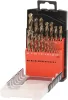 DRAKKAR köszörült HSS-Co 5% fémfúrókészlet PVC dobozban, 1–10 mm, 19 db (22232)