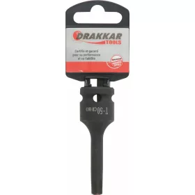 DRAKKAR gépi Torx bitdugókulcs, 1/2 col (67497)