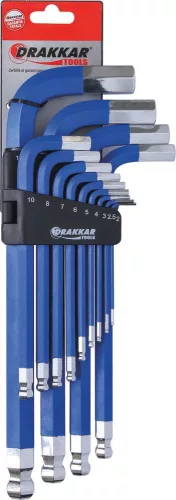 DRAKKAR hosszú mágneses imbuszkulcskészlet, 2–19 mm, 13 db (68421)
