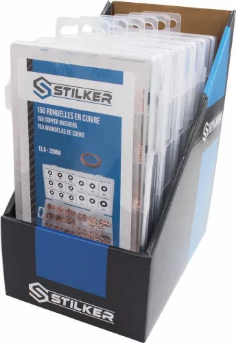 STILKER réz injektoralátét-készlet, 13,8–20 mm külső átmérő, 150 db (76206)