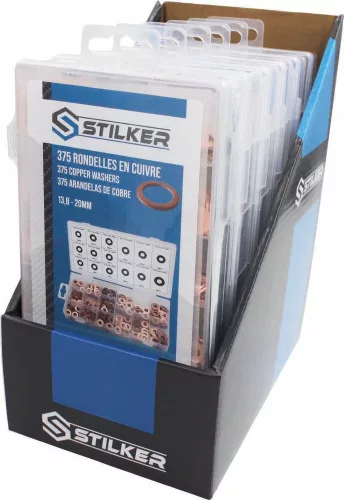 STILKER réz injektoralátét-készlet, 13,8–20 mm külső átmérő, 375 db (76207)