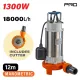 NAKAYAMA PRO Prémium Darálós merülő ( búvár )  szivattyú 1300W, 12 méter, 18000L/óra, szennyvízhez (SP1315)