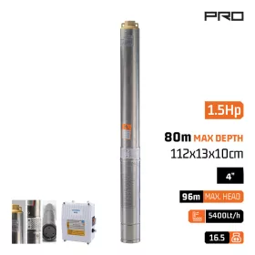   NAKAYAMA PRO Inox mélykúti csőbúvár szivattyú (4"), 1,5 LE, 230V (SP6200)