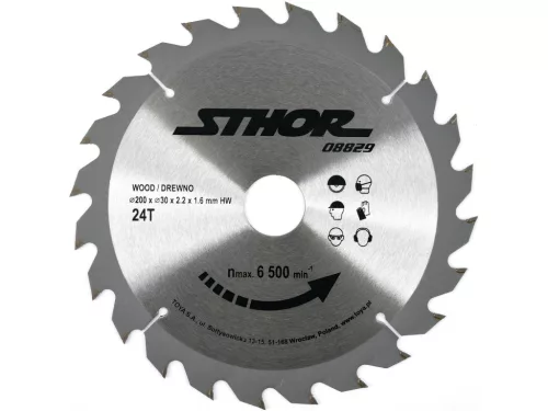 STHOR TCT fűrészlap fához D200 x 30 mm, 24 fog (08829)