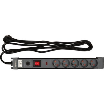   STHOR Túlfeszültség-védett elosztó földeléssel, 5 aljzattal és 3 méteres kábellel  (72370)