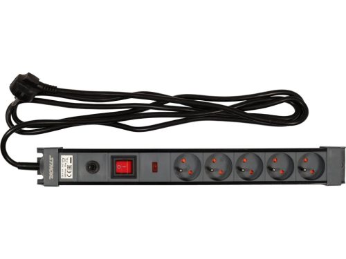 STHOR Túlfeszültség-védett elosztó földeléssel, 5 aljzattal és 3 méteres kábellel  (72370)