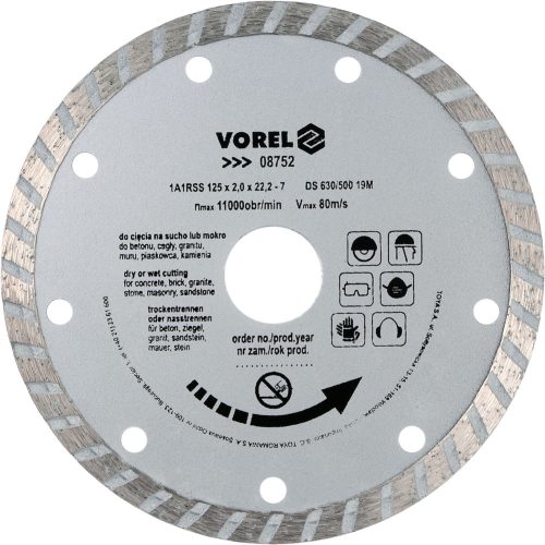 VOREL Turbo gyémánt vágókorong 125 mm (08752)