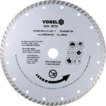 VOREL Turbo gyémánt vágókorong 230 mm (08755)