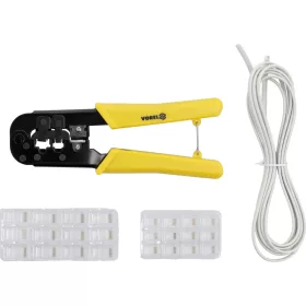   VOREL Krimpelő fogó UTP hálózati (RJ45) és telefon (RJ11) kábelekhez (45503)