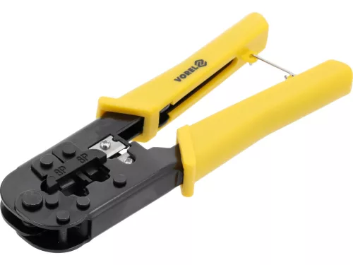 VOREL Krimpelő fogó UTP hálózati (RJ45) és telefon (RJ11) kábelekhez (45503)