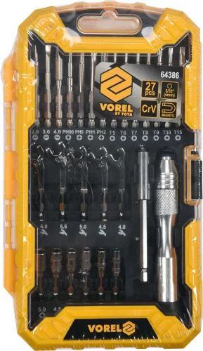 VOREL Csavarhúzó és Bit készlet 27 db (64386)