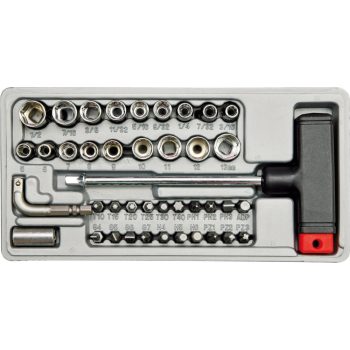   VOREL Bithegy és dugókulcs készlet 41 részes T-nyéllel (65150)