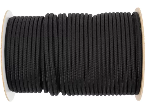VOREL Polipropilén fonott kötél 8 mm, 100 m, UV-álló fekete PP kötél (69475)