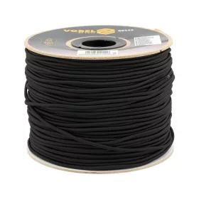   VOREL Rugalmas fonott kötél 4 mm, 200 m, gumiszálas maggal, fekete (69549)