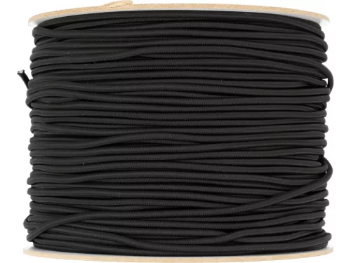 VOREL Rugalmas fonott kötél 4 mm, 200 m, gumiszálas maggal, fekete (69549)