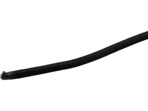 VOREL Rugalmas fonott kötél 4 mm, 200 m, gumiszálas maggal, fekete (69549)