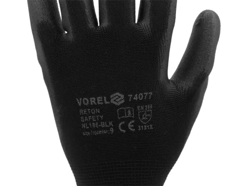 VOREL munka kesztyű 9" Fekete (12 pár) (74077)